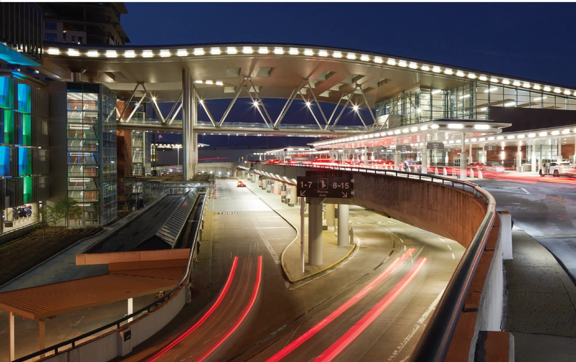 New Nashville International Airport BNA entrance at night
